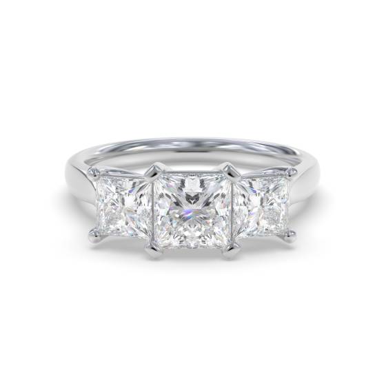 Traditioneller Prinzess-Diamant-Trilogie-Ring