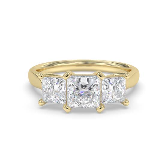 Traditioneller Prinzess-Diamant-Trilogie-Ring