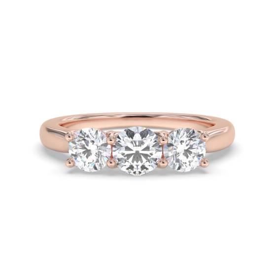 Traditioneller Trilogie-Ring mit rundem Diamanten