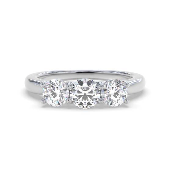 Traditioneller Trilogie-Ring mit rundem Diamanten