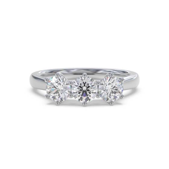 0,50 ct SI2/G Traditioneller runder Naturdiamant-Trilogie-Ring