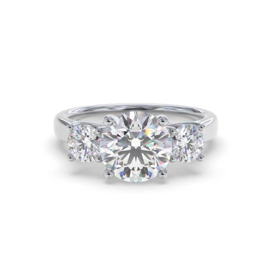 Unique Loop Round Diamond Trilogy Ring