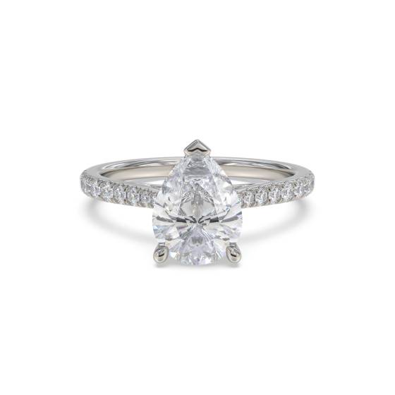 Birnenförmiger Diamant-Schulterring