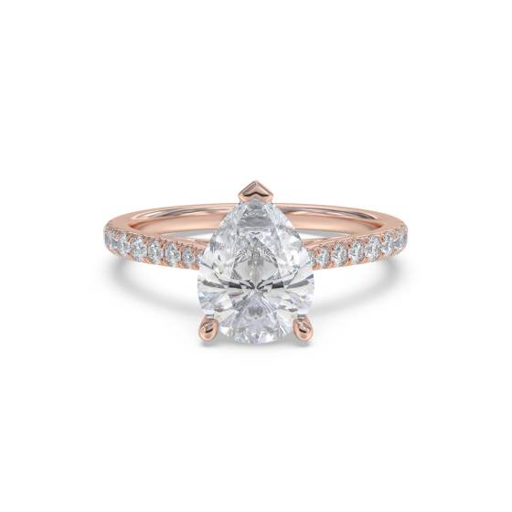 Birnenförmiger Diamant-Schulterring