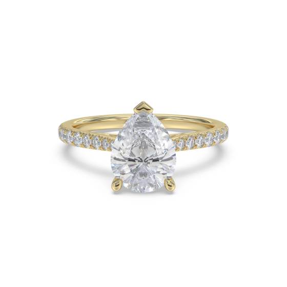 Birnenförmiger Diamant-Schulterring