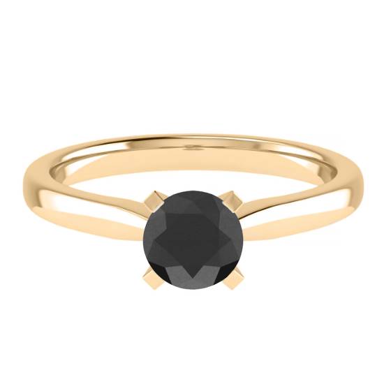 Solitärring mit schwarzem Diamanten