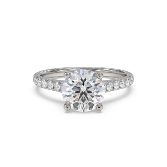 Runder Diamant-Schulter-Set-Ring