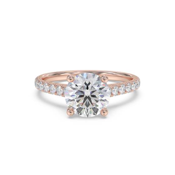 Runder Diamant-Schulter-Set-Ring