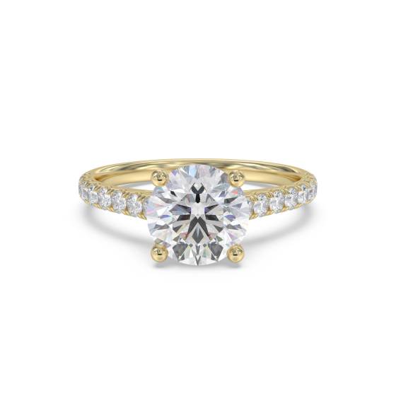 Runder Diamant-Schulter-Set-Ring