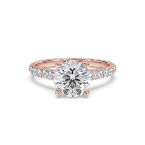 Runder Diamant-Schulter-Set-Ring