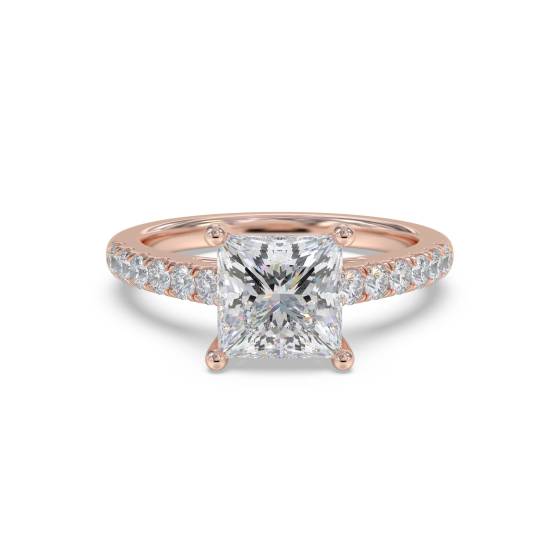 Prinzess-Diamant-Schulterset-Ring