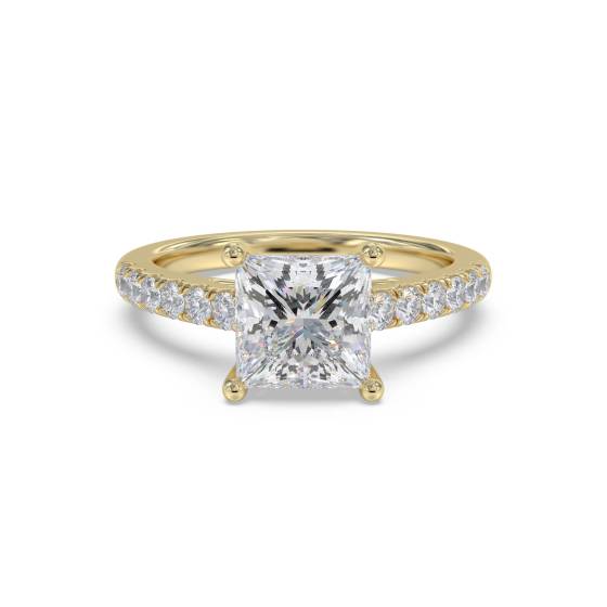 Prinzess-Diamant-Schulterset-Ring