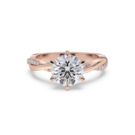 Runder Diamant-Schulter-Set-Ring