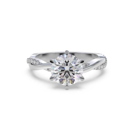 Runder Diamant-Schulter-Set-Ring