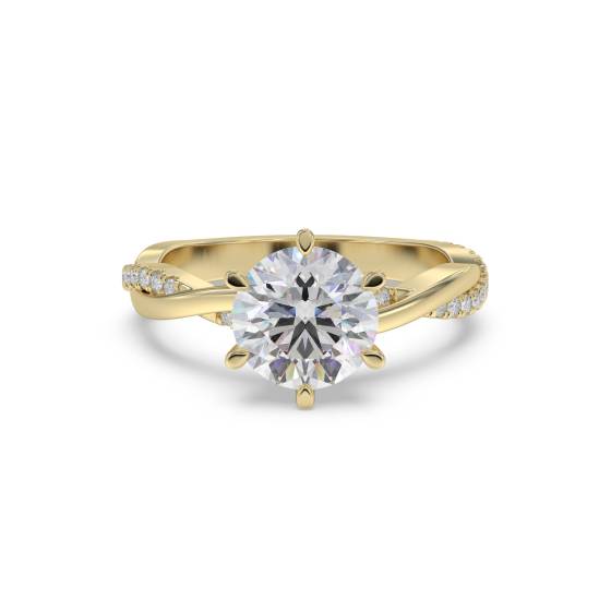 Runder Diamant-Schulter-Set-Ring