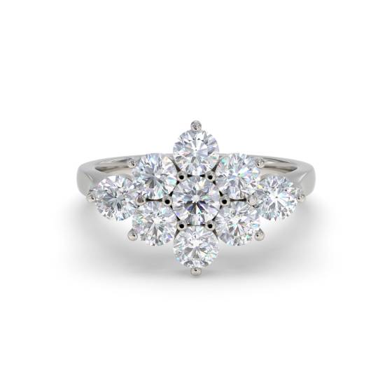 Runder Diamantcluster-Ring
