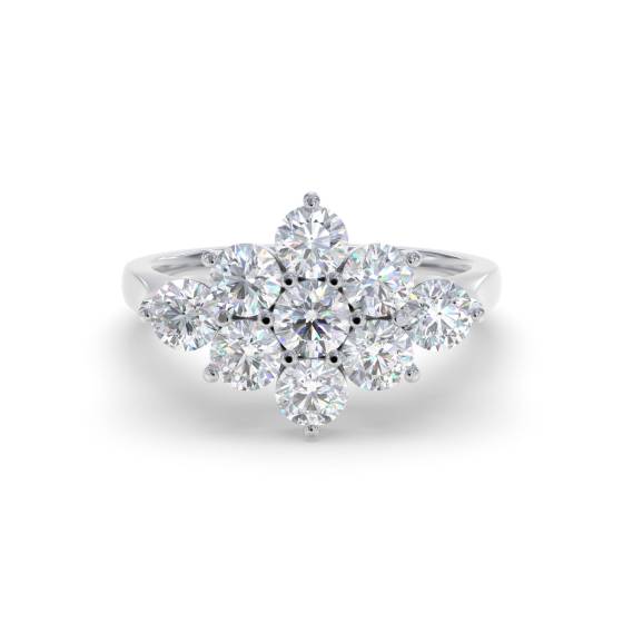 Runder Diamantcluster-Ring