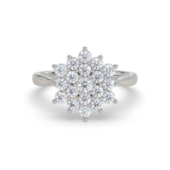 Runder Diamantcluster-Ring