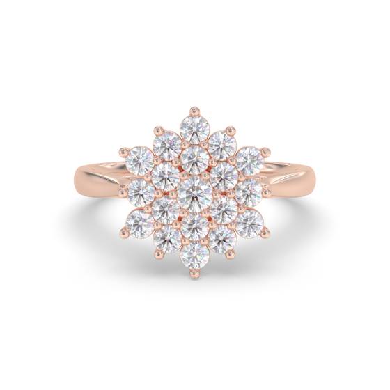 Runder Diamantcluster-Ring