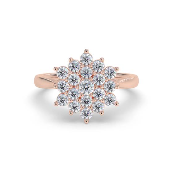 Runder Diamantcluster-Ring