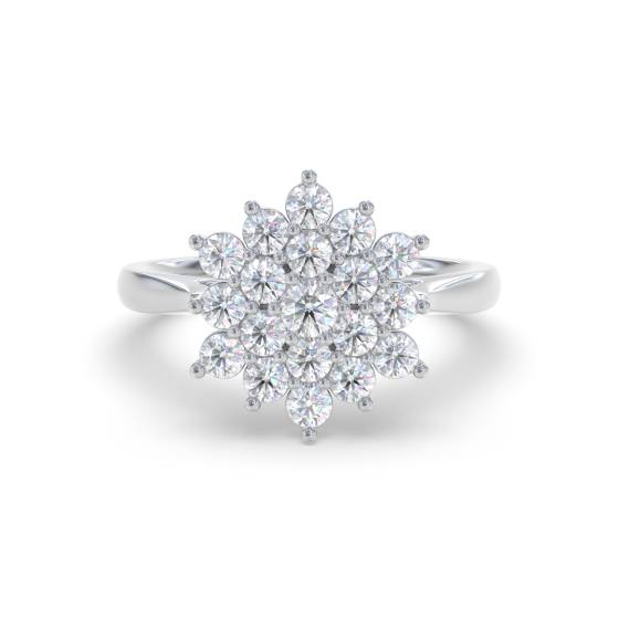 Runder Diamantcluster-Ring