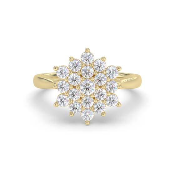 Runder Diamantcluster-Ring
