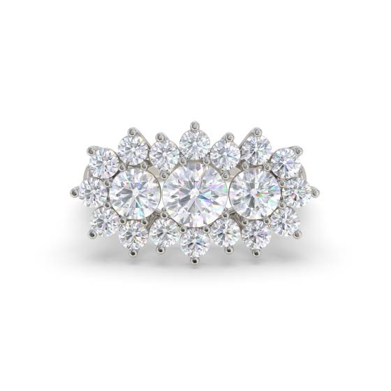 Runder Diamantcluster-Ring