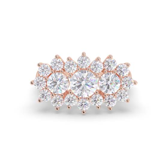 Runder Diamantcluster-Ring
