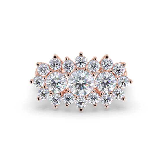 Runder Diamantcluster-Ring