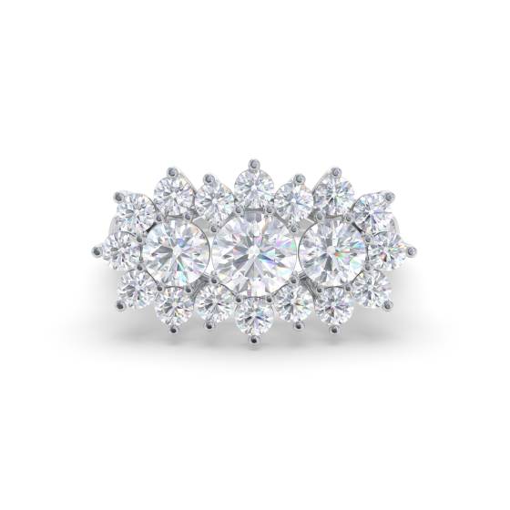Runder Diamantcluster-Ring