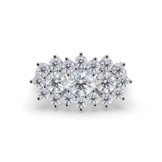 Runder Diamantcluster-Ring