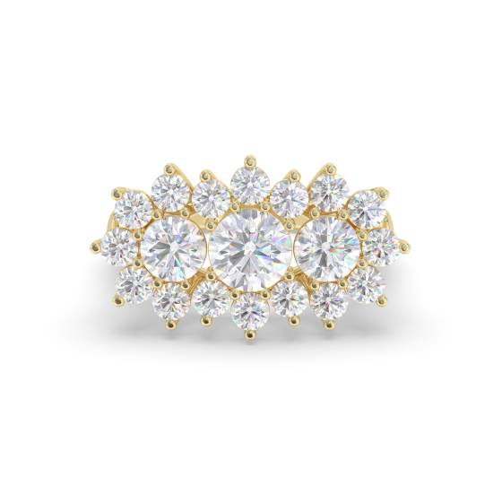 Runder Diamantcluster-Ring