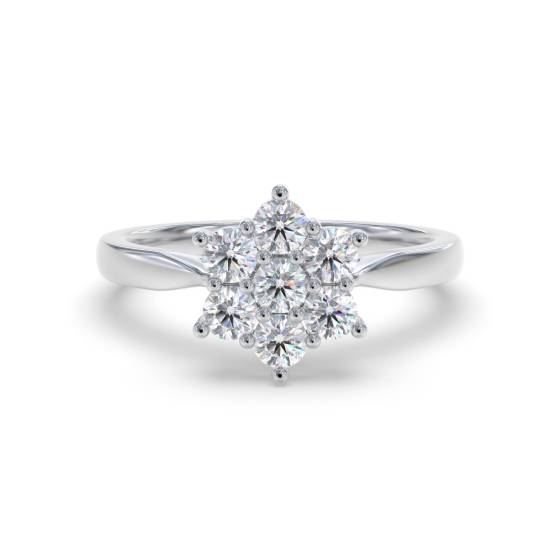 Runder Diamantcluster-Ring