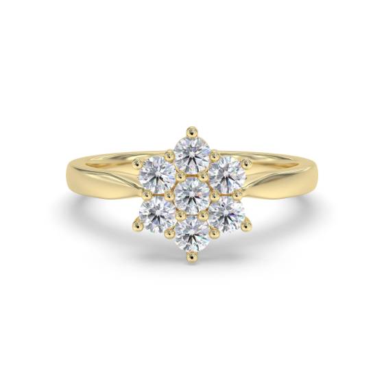 Runder Diamantcluster-Ring