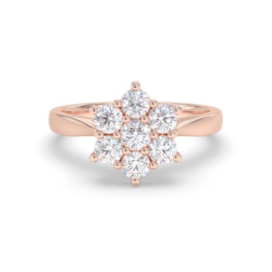 Runder Diamantcluster-Ring