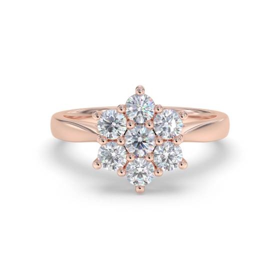 Runder Diamantcluster-Ring
