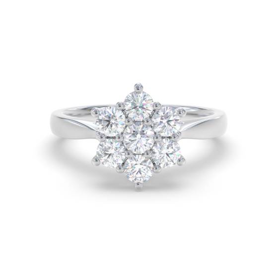 Runder Diamantcluster-Ring