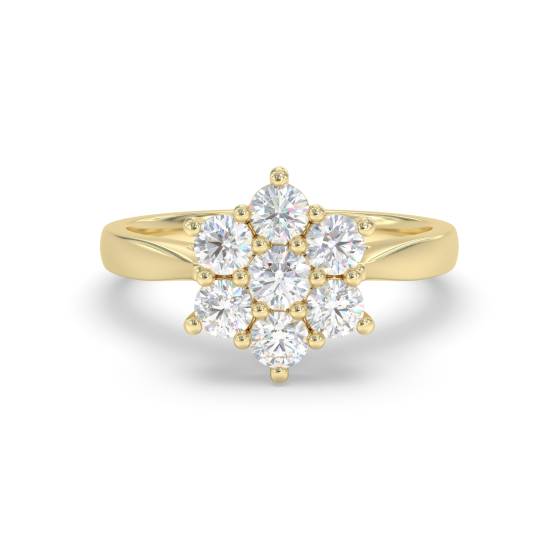 Runder Diamantcluster-Ring
