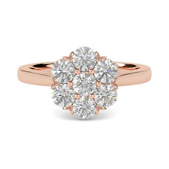 Runder Diamantcluster-Ring