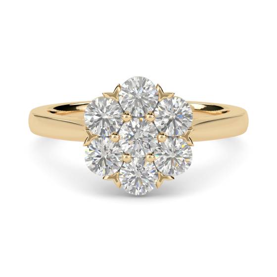 Runder Diamantcluster-Ring