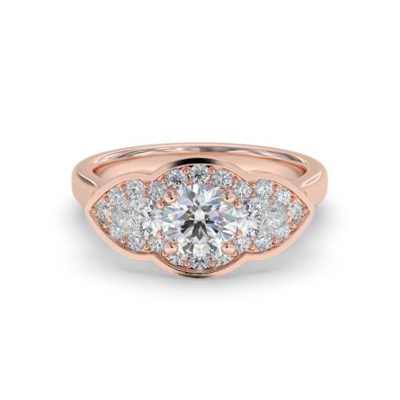 Runder Diamant-Designerring mit Lünettenfassung