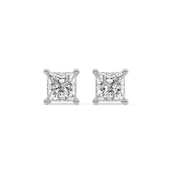Klassische Prinzess-Diamant-Ohrstecker