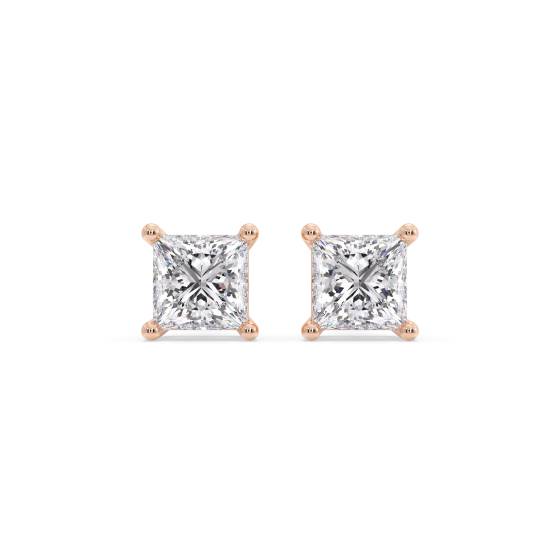 Klassische Prinzess-Diamant-Ohrstecker