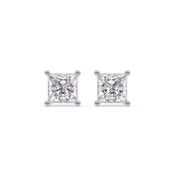 Klassische Prinzess-Diamant-Ohrstecker