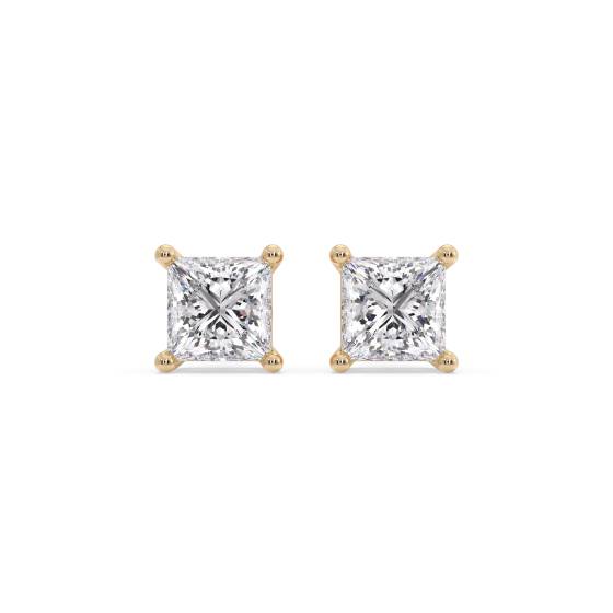 Klassische Prinzess-Diamant-Ohrstecker