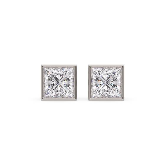 Ohrringe mit Diamantfassung im Prinzessinnen-Design