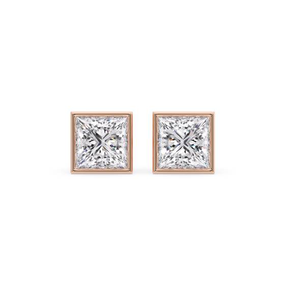 Ohrringe mit Diamantfassung im Prinzessinnen-Design