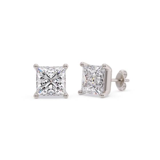 Klassische Prinzess-Diamant-Ohrstecker