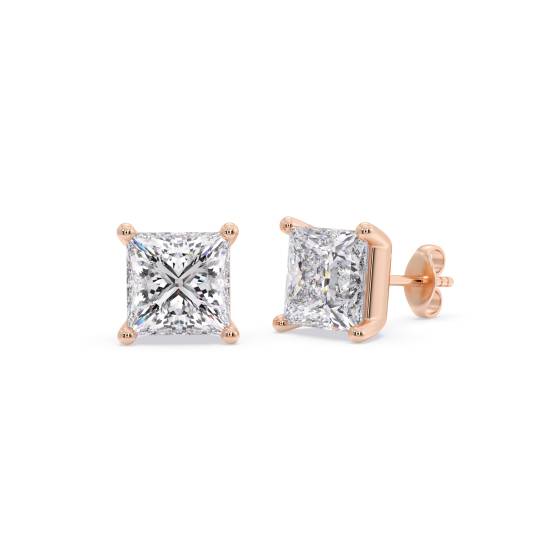 Klassische Prinzess-Diamant-Ohrstecker