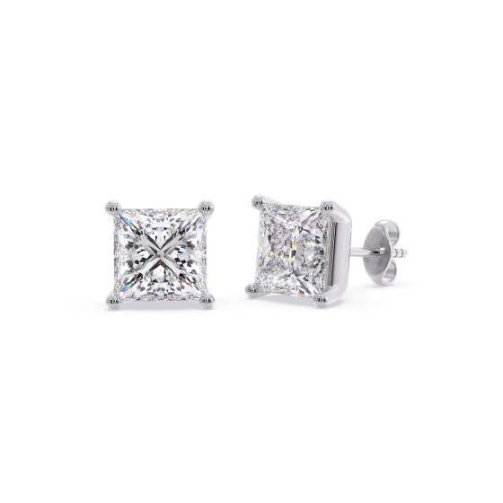 Klassische Prinzess-Diamant-Ohrstecker